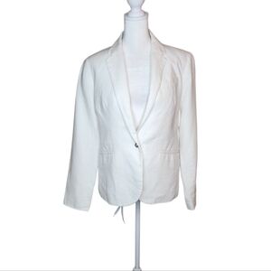 J. Crew Campbell 100% Linen Nautical Blazer Anchor Buttons Size 6